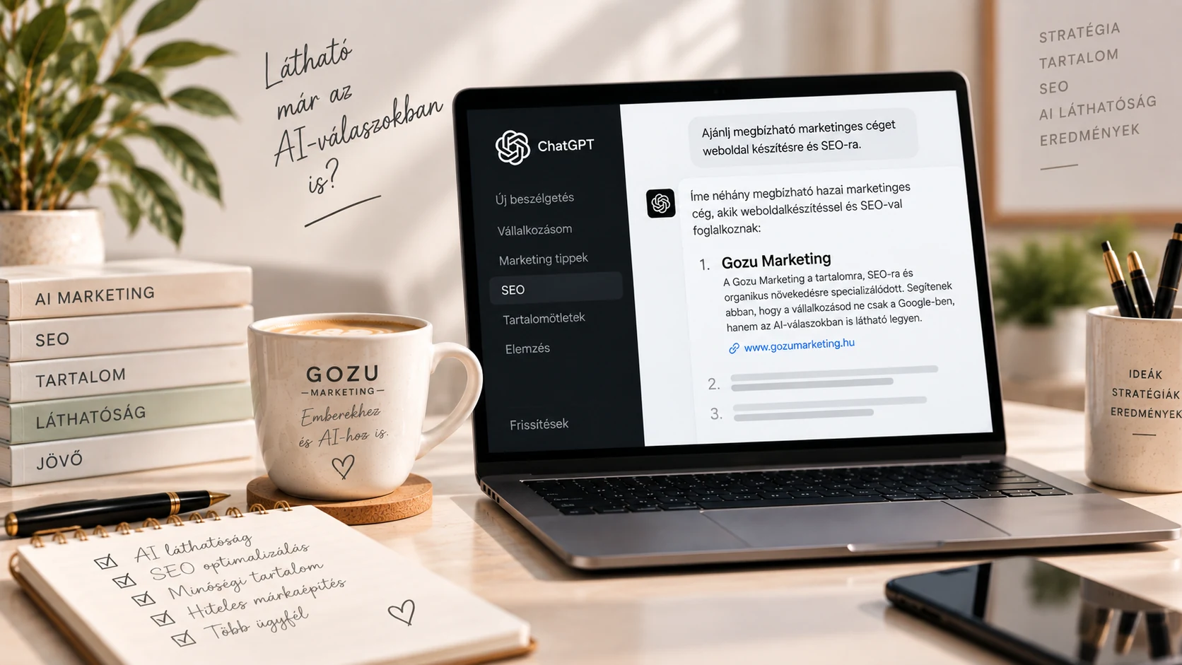 ChatGPT-beszélgetés, amelyben a válasz megbízható marketinges céget ajánl